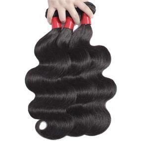 img 3 attached to 🔥 High-quality Autto Hair Brazilian Virgin Hair Body Wave - 20inch Bundle, 100% Unprocessed Human Hair Extension Weave, Natural Black Color (100+/-5g), Can be Dyed & Bleached