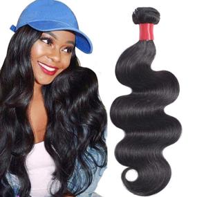 img 4 attached to 🔥 High-quality Autto Hair Brazilian Virgin Hair Body Wave - 20inch Bundle, 100% Unprocessed Human Hair Extension Weave, Natural Black Color (100+/-5g), Can be Dyed & Bleached