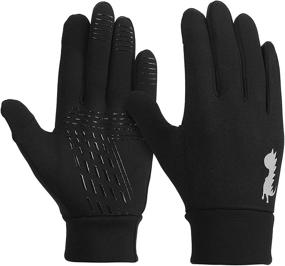 img 4 attached to 🧤 Children's Unisex Fleece Winter Gloves Mittens with Non-Slip Grip for Riding, Driving, Hiking, Skiing, and Sports