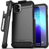scorpio armor iphone 11 belt clip holster case (2019) - heavy duty rugged protective cover with holder, black logo
