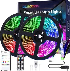 img 4 attached to GUSODOR 32.8 Feet Smart LED Strip Lights: Color Changing, Music Sync, Remote & App Control for Bedroom, Party, and Home Decoration