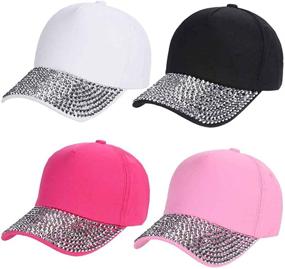 img 1 attached to CHUANGLI Baseball Sparkle Rhinestone Adjustable Sports & Fitness and Team Sports