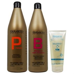 img 1 attached to 💆 Salerm Protein Shampoo and Balsam Conditioner Combo Set + 21 Leave in Conditioner - 1000ml Shampoo, 1000ml Conditioner, 200ml Leave in Treatment