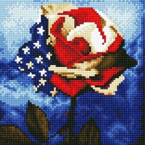 img 1 attached to 🎨TINMI ARTS 5D Даймечка с полным округлым бриллиантами: AB Сверлители Комплекты для создания мозаики и крестиков Кристальные наборы вышивки для потрясающего украшения стены "Американский флаг Роза" размером 12 "х 12" для дома