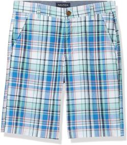 img 4 attached to 🩳 Nautica Front Plaid Shorts: Stylish Seaside Boys' Clothing for a Trendy Look