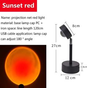 img 1 attached to 🌈 Rainbow Projection Night Light Lamp with 90 Degree Rotation - Ideal Led Lamp for Kids and Adults, Perfect Sunset Red Decor for Home Parties, Living Rooms, and Bedrooms