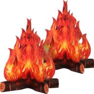 🔥 captivating 3d cardboard campfire centerpiece: artificial fire flame torch, perfect paper party decor (red-orange) logo