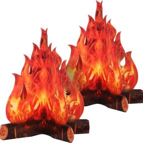 img 4 attached to 🔥 Captivating 3D Cardboard Campfire Centerpiece: Artificial Fire Flame Torch, Perfect Paper Party Decor (Red-Orange)