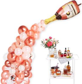 img 4 attached to 🍾 Rose Gold Champagne Bottle Balloon Garland Kit, Pop The Champagne Balloon Kit - Includes 2x 40" Champagne Bottle Balloons & 85 Assorted Rose Gold Balloons - Perfect for Wedding, Birthday, Bachelorette, Bridal Shower Decorations