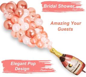 img 3 attached to 🍾 Rose Gold Champagne Bottle Balloon Garland Kit, Pop The Champagne Balloon Kit - Includes 2x 40" Champagne Bottle Balloons & 85 Assorted Rose Gold Balloons - Perfect for Wedding, Birthday, Bachelorette, Bridal Shower Decorations