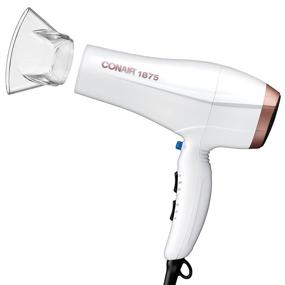 img 4 attached to 💇 Conair 1875W Double Ceramic Hair Dryer with Ionic Conditioning in White/Rose Gold - Pack of 1