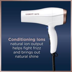 img 2 attached to 💇 Conair 1875W Double Ceramic Hair Dryer with Ionic Conditioning in White/Rose Gold - Pack of 1