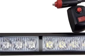 img 3 attached to 🚨 Wecade 18-inch 16 LED Emergency Warning Traffic Advisor Vehicle LED Strobe Light Bar for Back Window (Amber)