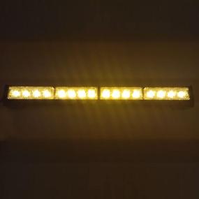 img 4 attached to 🚨 Wecade 18-inch 16 LED Emergency Warning Traffic Advisor Vehicle LED Strobe Light Bar for Back Window (Amber)