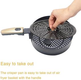 img 1 attached to Niosoul Air Fryer Replacement Grill Pan for 5QT Air Fryers - Crisper Plate, Non-Stick Fry Pan, Dishwasher Safe, Air Fryer Accessories