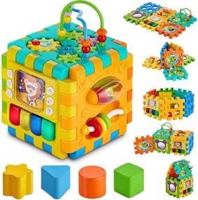 img 4 attached to 👶 BABYSEATER 6-in-1 Multi-Assembly Activity Square for Babies 10m+ – BPA-Free Play Cube for Infants & Toddlers Teaching Cognitive & Motor Skills with Music, Shapes, Gears & More