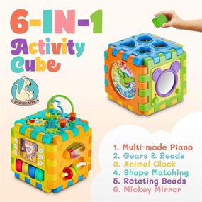 img 3 attached to 👶 BABYSEATER 6-in-1 Multi-Assembly Activity Square for Babies 10m+ – BPA-Free Play Cube for Infants & Toddlers Teaching Cognitive & Motor Skills with Music, Shapes, Gears & More