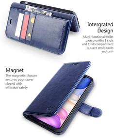 img 2 attached to 📱 OCASE iPhone 11 Case - Wallet Case with Card Holder, Magnetic Closure & Kickstand, PU Leather Flip Case for iPhone 11 6.1 Inch (Blue)