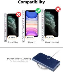 img 3 attached to 📱 OCASE iPhone 11 Case - Wallet Case with Card Holder, Magnetic Closure & Kickstand, PU Leather Flip Case for iPhone 11 6.1 Inch (Blue)
