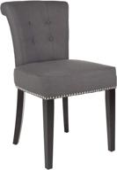 safavieh mercer collection carol charcoal linen ring dining chair set of 2 - enhanced seo logo