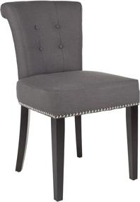 img 4 attached to Safavieh Mercer Collection Carol Charcoal Linen Ring Dining Chair Set of 2 - Enhanced SEO
