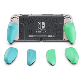 img 4 attached to 🎮 Skull & Co. GripCase Crystal: Ultimate Dockable Transparent Protective Cover Case for Nintendo Switch [All Hand Sizes] - Animal Crossing