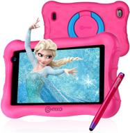 contixo kids tablet v10+: 7-inch hd learning tablet for ages 3-7 with parental control, camera, android 10, 32gb, wifi, pink logo