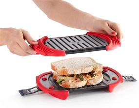 img 1 attached to 🔥 Lekue Red Microwave Grill, Panini Press, and Sandwich Maker - 10 In x 5.7 In
