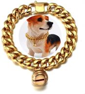 🐱 aaabling 18k gold cat dog collar: durable stainless steel kitten choker with bell logo