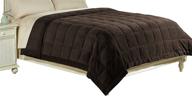 🍫 luxlen twin xl microfiber blanket in chocolate - reversible: soft plush to satin cool, staintech treated. logo
