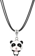 cute panda necklace with black cord - perfect gift for teen girls and boys: winssi panda jewelry logo