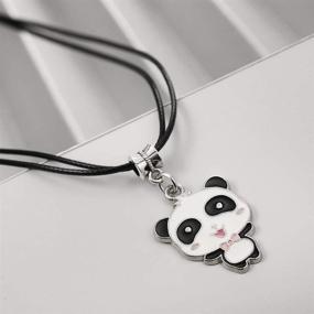 img 2 attached to Cute Panda Necklace with Black Cord - Perfect Gift for Teen Girls and Boys: Winssi Panda Jewelry