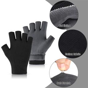 img 2 attached to 🧤 Moisturizing Spa Fingerless Gloves for Instant Eczema, Dry, Rough, and Cracked Hands Repair with Gel Lining Infused Essential Oils and Vitamins - Day and Night