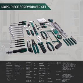 img 3 attached to 🔧 SUNCOO 168 Piece Home Repair Tool Set: Ultimate General Household Hand Tool Kit with Screwdriver, Hammer, Wrench, Plier & Storage Box