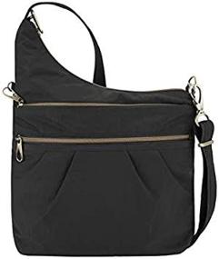 img 2 attached to 👜 Travelon Anti-Theft Crossbody Bag: Secure Your Belongings with the Signature 3 Compartment Nylon Design - Black