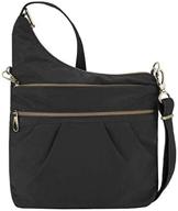 сумка через плечо travelon anti-theft: безопасность ваших вещей с трехсекционным нейлоновым дизайном - черный логотип