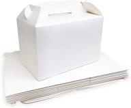 🎁 mintiejamie white favor boxes - 24 large handle treat boxes (8.5x5x5.5 inches) for kids party, birthday goodies box, no assembly needed! logo