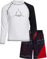 👶 big chill baby boys' upf 50+ long sleeve rashguard board short set (little boy, sizes 4-7) logo