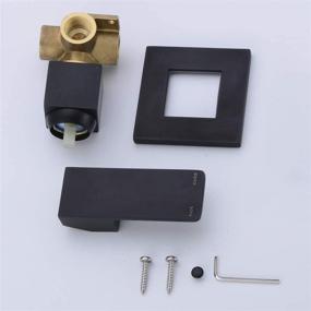 img 1 attached to 🚿 Brass Shower Knobs Handle Trim Body Valve - ZUKKI Square Bathroom Showering System with Rough-In Valve Trim Kit, Pressure Balance Trim Kit Shower Mixer 3015-09 in Black