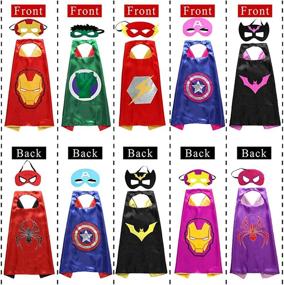 img 2 attached to 🦸 Superdaddy Superhero Costumes with Reversible Double-Sided Design