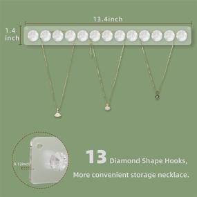 img 3 attached to 4 Pack Necklace Hanger Organizer with Diamond Shape Hooks - Wall Mount Jewelry Hangers for Necklaces, Bracelets, and Chains