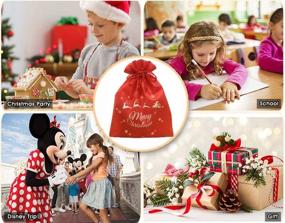 img 1 attached to 🎁 AllMatch 12 Packs Christmas Bags: 11.8"x 15.7" Drawstring Fabric Present Wrapping Bag Party Favors - Festive & Versatile Gift Packaging