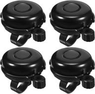 🚲 mudder 4 pieces classic bike bells - aluminum alloy bicycle bells, loud clear sound bike bells, ring mini bike bell for adults, kids, and students - black logo