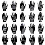 🖐️ henna tattoo stencil kit: 20 sheets of indian arabian body art designs for hands" logo