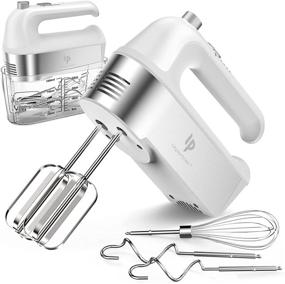 img 4 attached to 🍰 Electric Hand Mixer with Scale Cup Storage Case, 450W Kitchen Mixers - Turbo Boost/Self-Control Speed + 5 Speeds + Eject Button + 5 Stainless Steel Accessories - Ideal for Whipping Dough, Cream, Cake