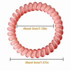 img 2 attached to 💫 Set of 15 Spiral Hair Ties in Candy Colors - Multicolor Elastic Coil Hair Ties, Small Spiral Hair Ties with No Crease, Telephone Cord Plastic Hair Ties