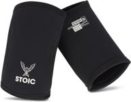 stoic powerlifting elbow sleeves - 7mm & 5mm neoprene sleeve for bodybuilding, weightlifting | ideal for squats, cross training, and strongman | premium quality & ultra durable (pair) логотип