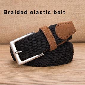 img 2 attached to 👔 YUCFOREN Elastic Braided Stretch Fabric Men's Belt Accessories: Comfort, Style, and Durability!