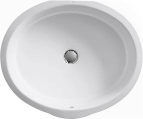 img 2 attached to 🚽 Kohler 2881-96 Biscuit Oval Bathroom Sink: Undermount, Vitreous China, 20.88 x 17.88 x 8.44 inches