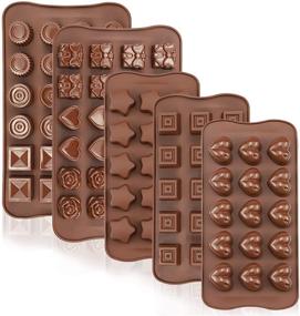 img 4 attached to 🍫 Формы для шоколада JOERSH Формы для конфет из силикона - Создавайте 93 шоколадки сразу с изысканными формами для жировых бомб, карамели, желе, жевательных конфет, трюфелей, льда - Набор из 5 штук.